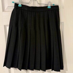 Vintage Wool Pleated Circle Skirt Black Size US 6
